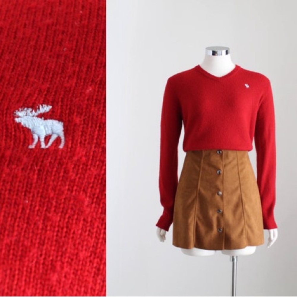 Abercrombie & Fitch Red Cozy Sweater